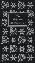 Cover image of The Magicians by J.B. Priestly, featuring a black background with orderly silver stars and swirls