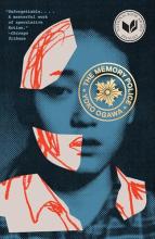 Cover image of The Memory Police by Yoko Ogawa, featuring a woman's face, parts of which are replaced by red pen drawings